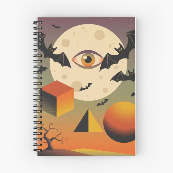 Item preview, Abstract Geometric Halloween: All Seeing Eye in the Moon and Bats designed and sold by j-2k.