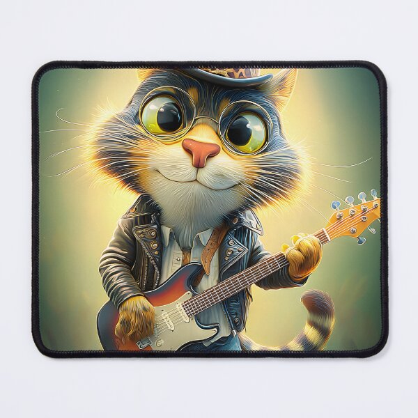 Item preview, Cool Cat with Guitar in a Top Hat and Jacket designed and sold by Artessie.