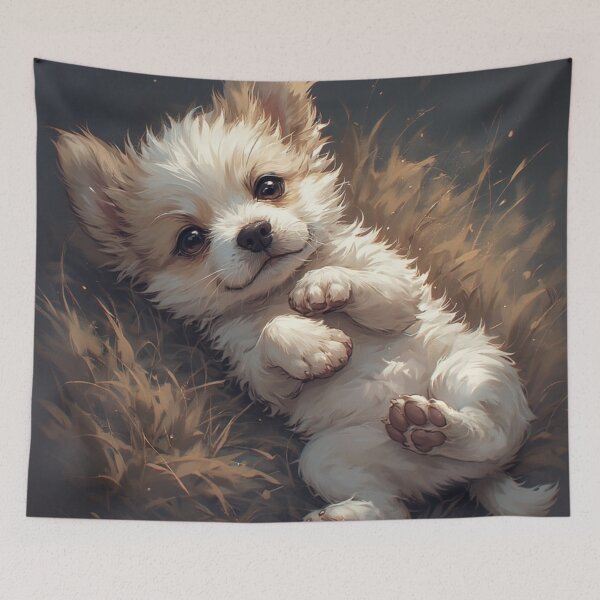 Item preview, puppy laying on his back while playing #1 designed and sold by Kirollos9.