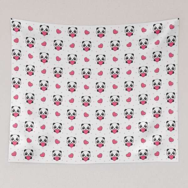 Item preview, Cute Panda with heart On White background  designed and sold by PurplleArtz .