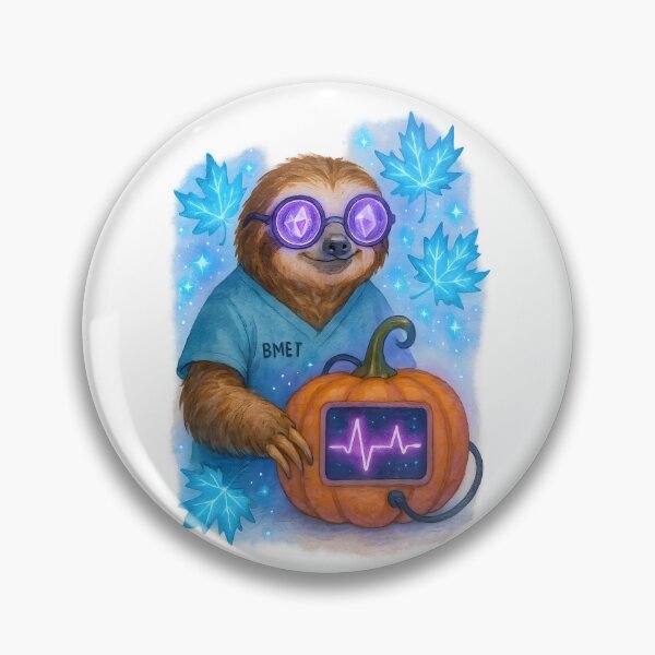 Item preview, Sloth Biomedical Tech Neon Art Print | Cute Whimsical BMET Halloween Decor designed and sold by ClinicalHubs.