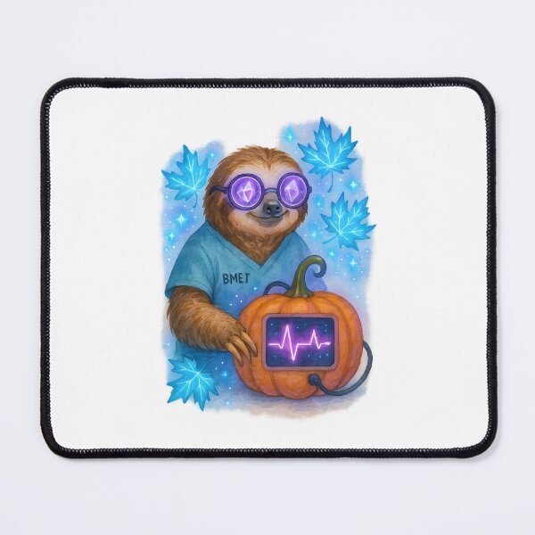 Item preview, Sloth Biomedical Tech Neon Art Print | Cute Whimsical BMET Halloween Decor designed and sold by ClinicalHubs.