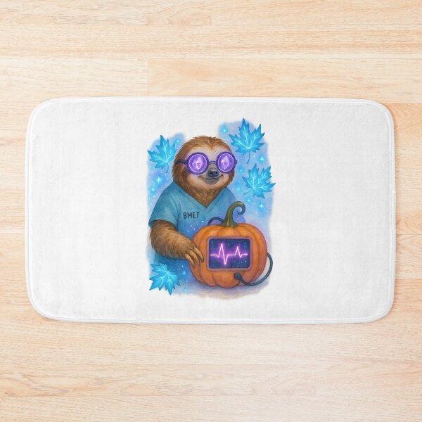 Item preview, Sloth Biomedical Tech Neon Art Print | Cute Whimsical BMET Halloween Decor designed and sold by ClinicalHubs.