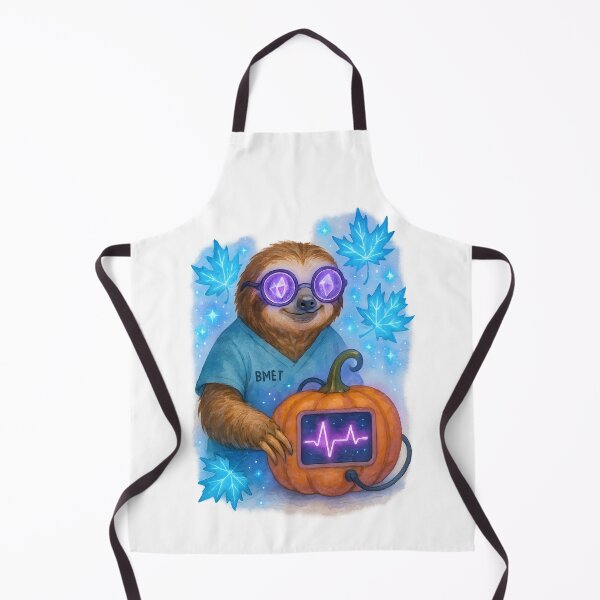 Item preview, Sloth Biomedical Tech Neon Art Print | Cute Whimsical BMET Halloween Decor designed and sold by ClinicalHubs.