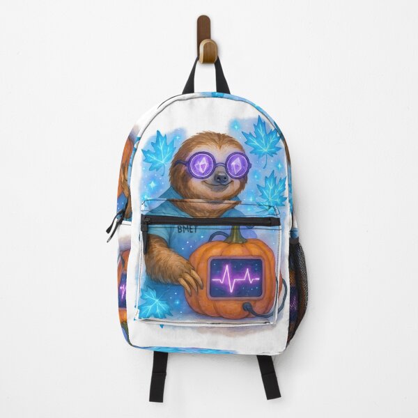 Item preview, Sloth Biomedical Tech Neon Art Print | Cute Whimsical BMET Halloween Decor designed and sold by ClinicalHubs.
