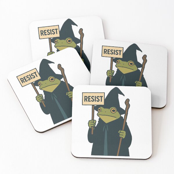 Item preview, Portland Frog Wizard – Minimalist Resist Protest Art Poster | Fantasy Activism Design designed and sold by erbens07.