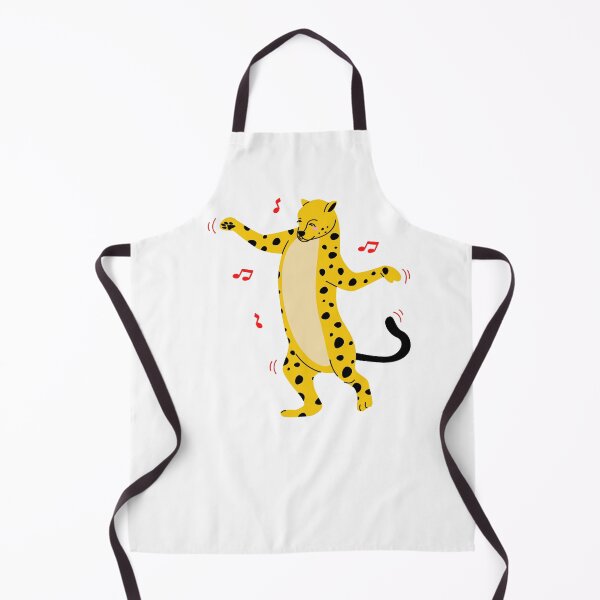 Aperçu de l'œuvre Cute Dancing Leopard Black Spot sur jaune créée et vendue par Cultradesign.