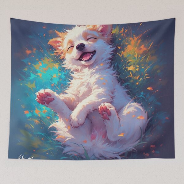 Item preview, puppy laying on his back while playing #3 designed and sold by Kirollos9.