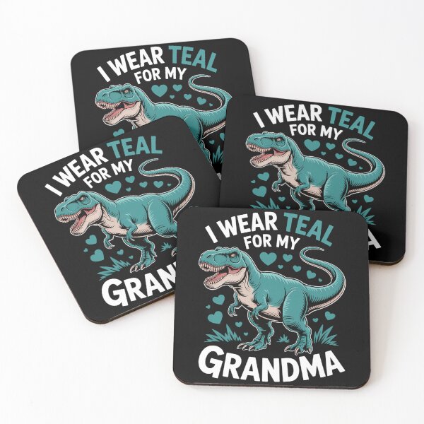 Item preview, Dinosaur Cute Ovarian Cancer Grandma designed and sold by blueyeeti.