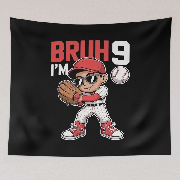 Item preview, Bruh I'm 9 Baseball 9th Bday Party 9 Years Old  designed and sold by NeomiStoreSS.