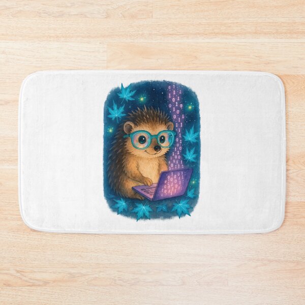 Item preview, Cute Neon Hedgehog Tech Student Art Print | Whimsical Study Motivation Wall Art for Programmers designed and sold by ClinicalHubs.