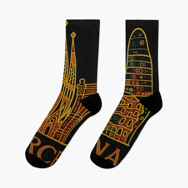 Item preview, Barcelona – Colorful Gustav Klimt Style Line Art on Black Background designed and sold by OzzFrequency.