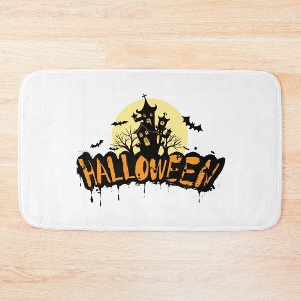 Item preview, Halloween Poster "Haunted House & Yellow Moon" – Bloody Typography, Scary Atmosphere designed and sold by Wawan35200.