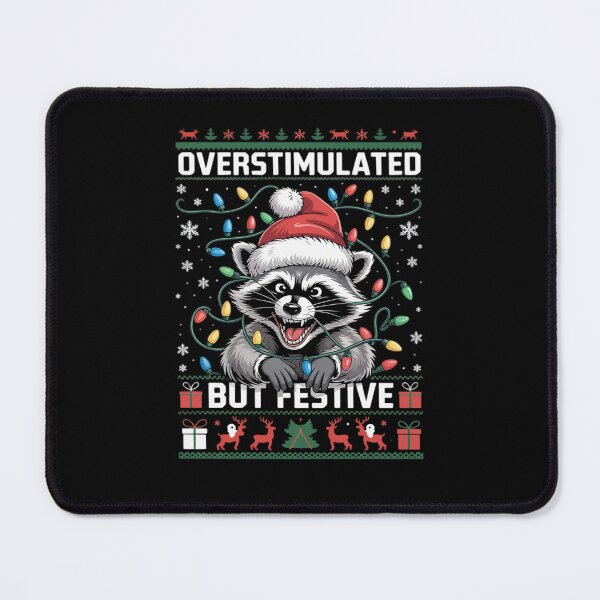 Item preview, Overstimulated But Festive Racoon Christmas Pajamas Ugly designed and sold by marcusry.