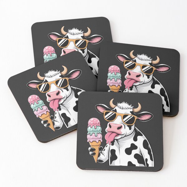 Item preview, Cow with Ice Cream – Cute Funny Kawaii Cartoon Design designed and sold by ColorSplash123.