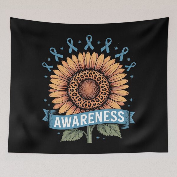 Item preview, Flower Ribbon Prostate Colon Cancer Awareness designed and sold by blueyeeti.