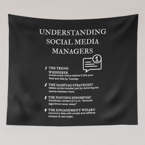 Item preview, Understanding Social Media Managers – Funny Digital Marketing Humor – Black designed and sold by PsyFlow35.