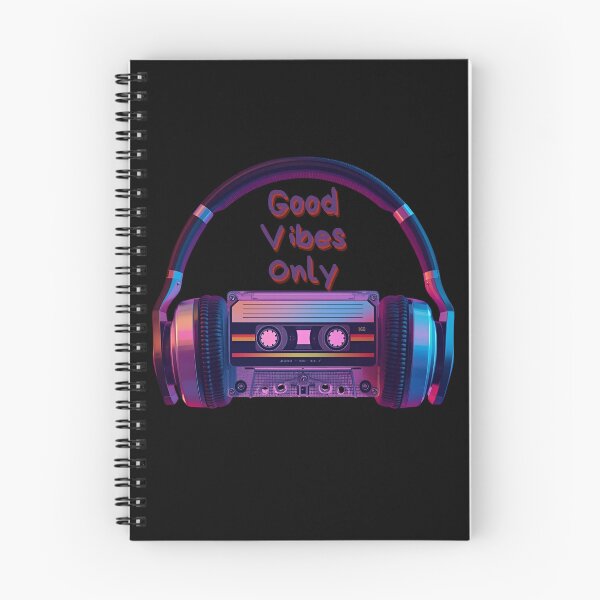 Item preview, Good Vibes Only retro cassette with headphones in colorful 80s shapes 1 designed and sold by Neon G.
