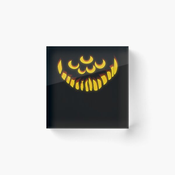 Item preview, Halloween Scary Pumpkin Face Four Eyes Sharp Smile Creepy Jack-O’-Lantern Horror Illustration designed and sold by MONTRIS.