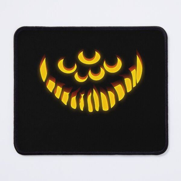 Item preview, Halloween Scary Pumpkin Face Four Eyes Sharp Smile Creepy Jack-O’-Lantern Horror Illustration designed and sold by MONTRIS.