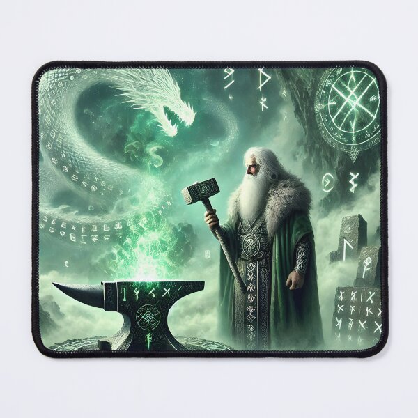 Item preview, "Reginn – The Runic Smith of Fáfnir’s Curse | Norse Dwarven Legend Art" designed and sold by Umbra666.