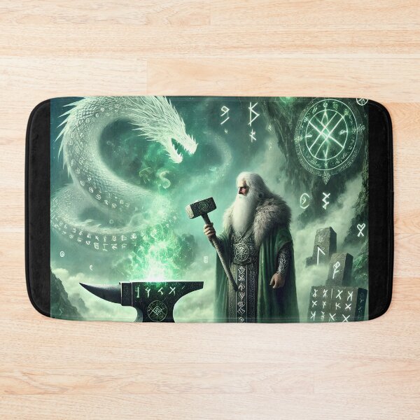 Item preview, "Reginn – The Runic Smith of Fáfnir’s Curse | Norse Dwarven Legend Art" designed and sold by Umbra666.