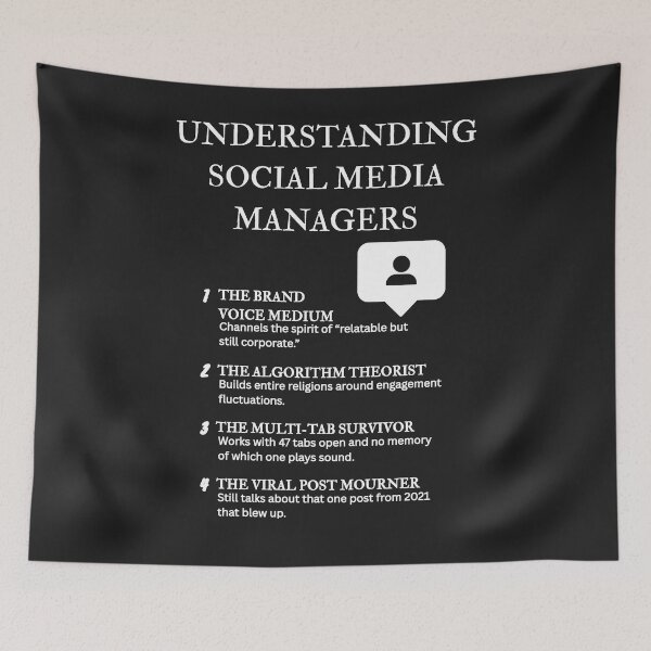 Item preview, Understanding Social Media Managers – Witty Marketing Office Humor – Black designed and sold by PsyFlow35.