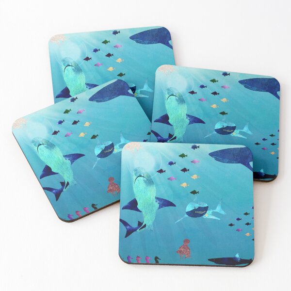 Item preview, Fish and sharks in the depths of the ocean designed and sold by Design4uStudio.