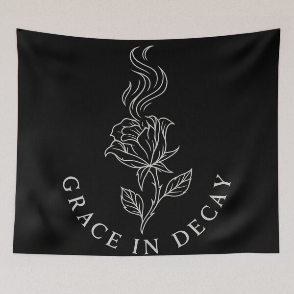 Item preview, Grace in Decay – Gothic Rose & Smoke Line Art | Minimalist Dark Aesthetic Design designed and sold by Mouraludia.
