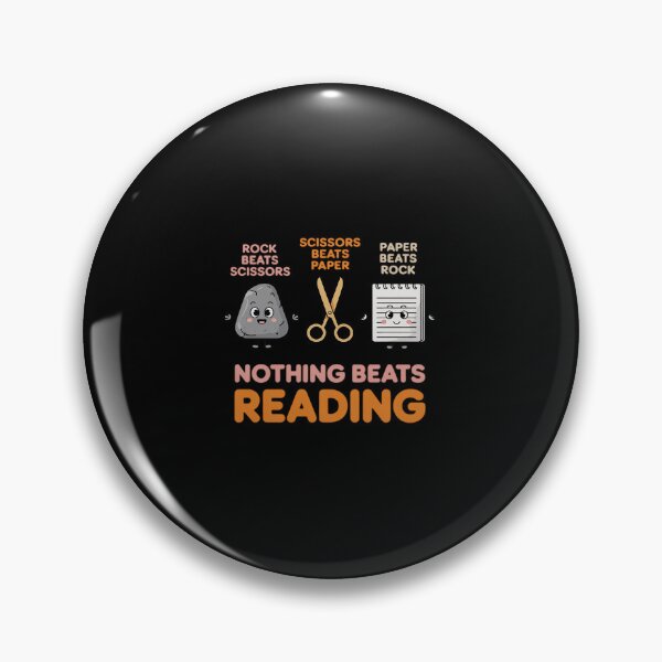 Item preview, Nothing Beats Reading Rock Paper Scissors Book Lover Teacher designed and sold by khorbiasieno.