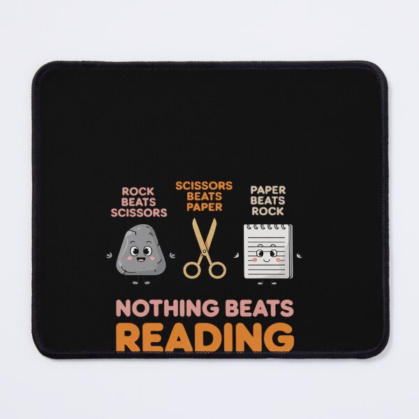 Item preview, Nothing Beats Reading Rock Paper Scissors Book Lover Teacher designed and sold by khorbiasieno.