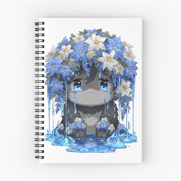 Item preview, Criatura triste y linda con flores azules y lágrimas designed and sold by EL-Lebedenko.