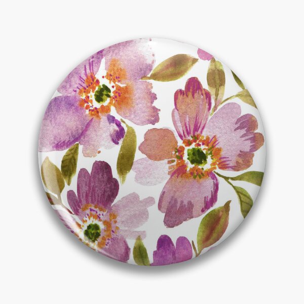 Item preview, Five Pinkish Flowers - watercolor art. designed and sold by Orly Fuchs Galchen.