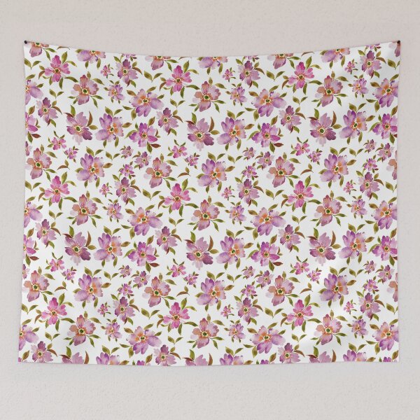 Item preview, Five Pinkish Flowers - watercolor art. designed and sold by Orly Fuchs Galchen.