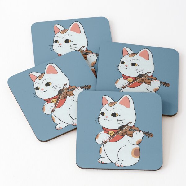 Item preview, Lucky Cat Violinist – Cute Maneki Neko playing violin  designed and sold by SidTastic .