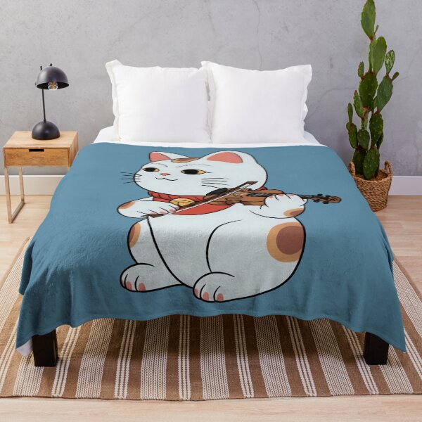 Item preview, Lucky Cat Violinist – Cute Maneki Neko playing violin designed and sold by SidTastic .