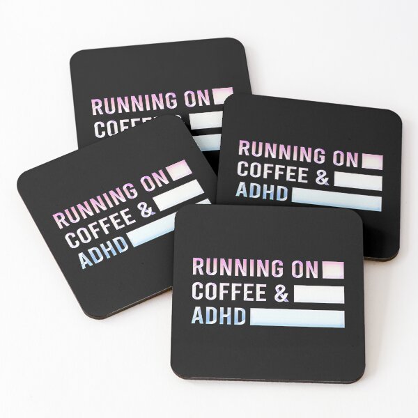 Item preview, Running on Coffee and ADHD | Pastel Gradient Minimal Typography for Caffeine Lovers designed and sold by creativerooney.