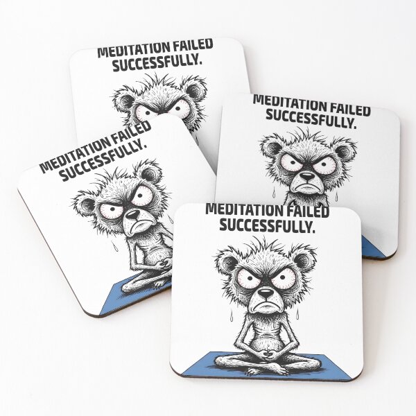 Item preview, Meditation Failed Successfully - Stressed Bear Yoga | Funny Zen Humor designed and sold by GrumpyCrudly.