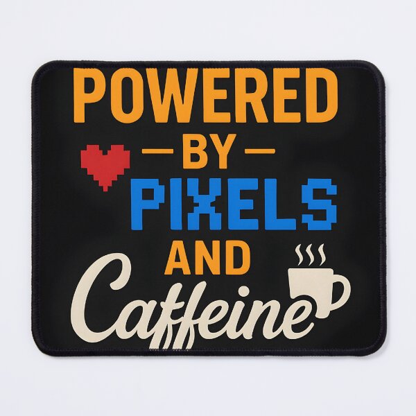 Item preview, Powered by Pixels and Caffeine – Gamer/Dev Coffee Fuel designed and sold by VoidBloom Studio.