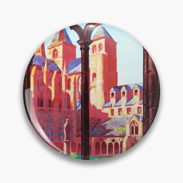 Item preview, Vintage 1927 Travel Poster | Brittany France | Tréguier Cloister & Cathedral | Art Deco Style | Chemins de Fer de l'État designed and sold by artofuniverse.