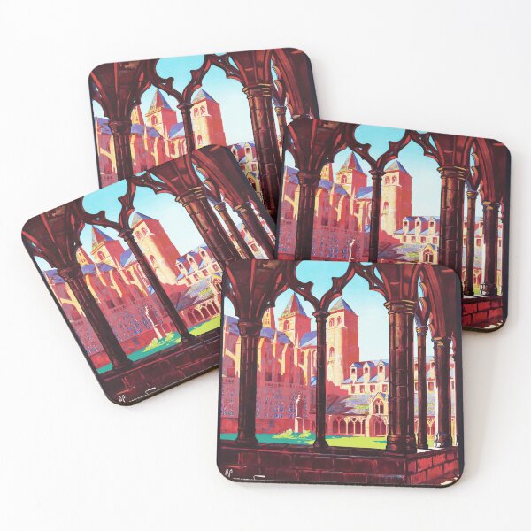 Item preview, Vintage 1927 Travel Poster | Brittany France | Tréguier Cloister & Cathedral | Art Deco Style | Chemins de Fer de l'État designed and sold by artofuniverse.
