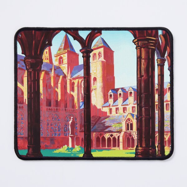 Item preview, Vintage 1927 Travel Poster | Brittany France | Tréguier Cloister & Cathedral | Art Deco Style | Chemins de Fer de l'État designed and sold by artofuniverse.