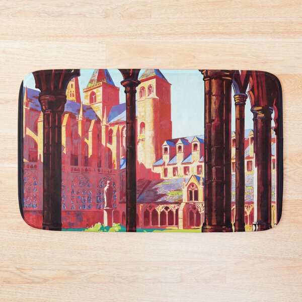 Item preview, Vintage 1927 Travel Poster | Brittany France | Tréguier Cloister & Cathedral | Art Deco Style | Chemins de Fer de l'État designed and sold by artofuniverse.