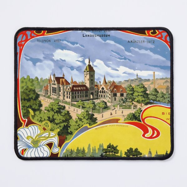 Item preview, Vintage Art Nouveau Poster | Restaurant Platz-Promenade Zurich | Swiss National Museum | Decorative Wall Art & Home Decor designed and sold by artofuniverse.