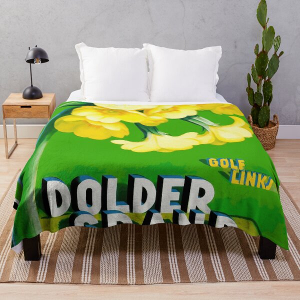 Item preview, Vintage Art Deco Travel Poster | Dolder Grand Hotel Zurich | Bold Yellow Flowers & Green Backdrop | Luxury Decor designed and sold by artofuniverse.
