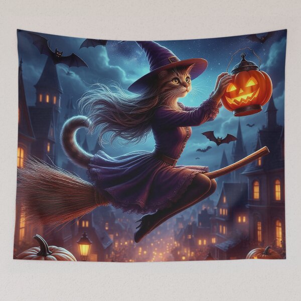 Item preview, Midnight Flight – Catgirl on a Broom designed and sold by AmetistLight.