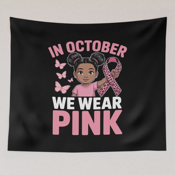 Item preview, Messy Bun in October We Wear Pink Cute Black Girl designed and sold by AmparoBoyle.