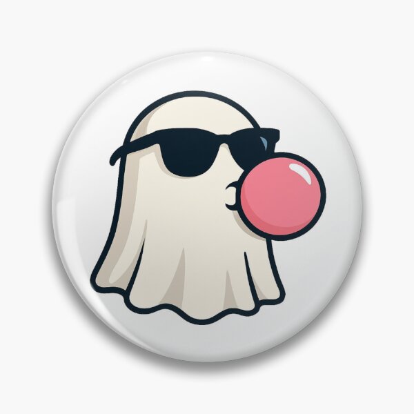 Item preview, Cool Cartoon Ghost Blowing Bubblegum with Sunglasses designed and sold by RuweisVibes.