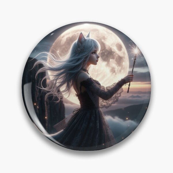 Item preview, Moonlight Guardian – Silver Catgirl Witch designed and sold by AmetistLight.