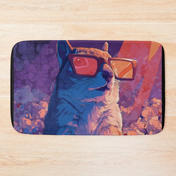 Item preview, Squirrel with 3D glasses – Funny cinema illustration in neon colors designed and sold by Meiersbeste.
